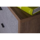 Cassettiera Elegante con 8 Cassetti - Noce/Grigio - 138x89,50x44,40 cm