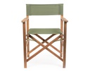 Sedia da Regista Noemi Verde Muschio in Legno di Acacia, Acciaio e Poliestere 52x59x83h cm