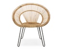 Poltrona Esteban Naturale in Rattan e Acciaio - Design Elegante per Interni ed Esterni