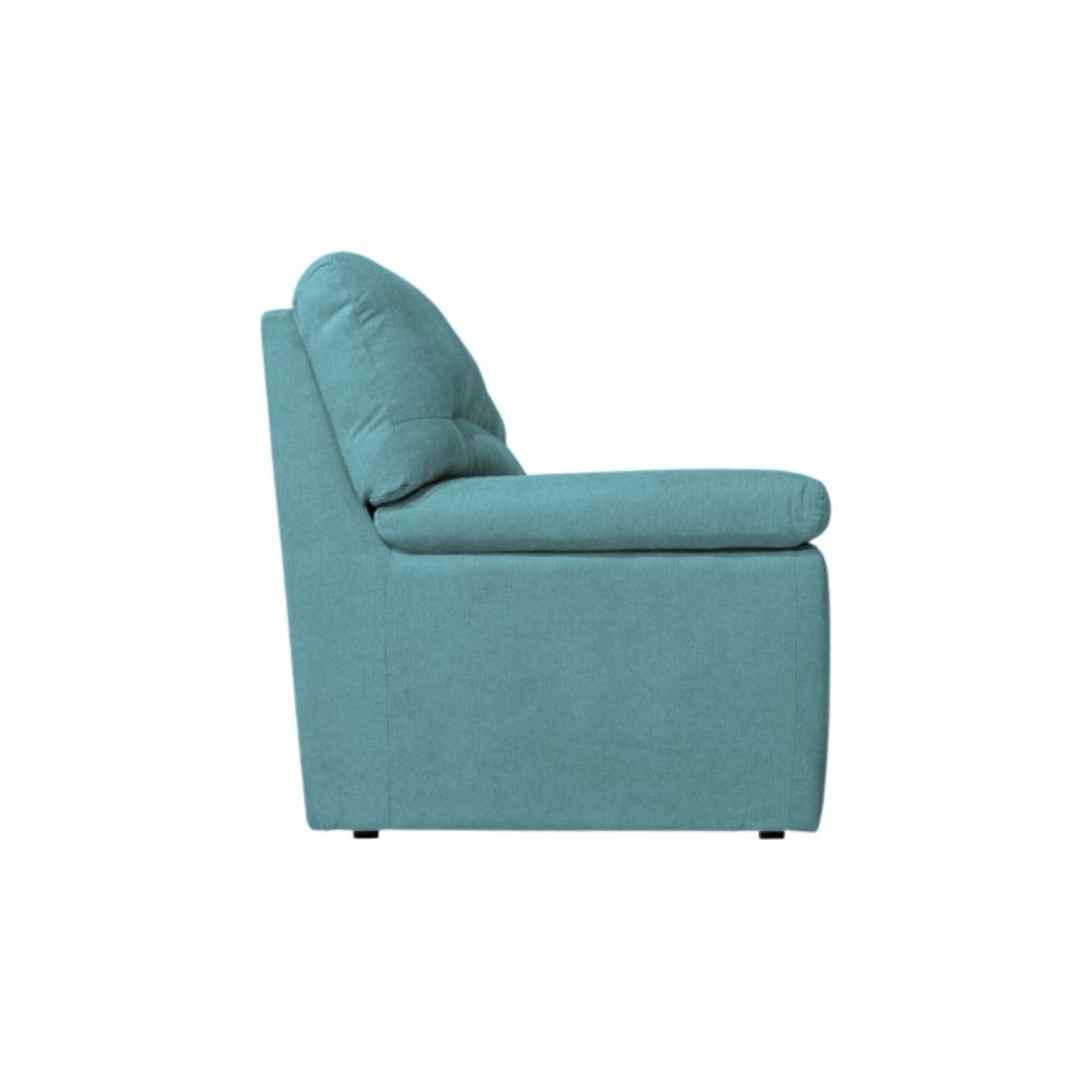 Divano Alenda 3 posti con piedini quadrati colore verde acqua H98xL201xP92
