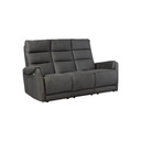 Divano 3 posti Thun 2 recliner elettrici effetto nabuk grigio H109xL187xP98