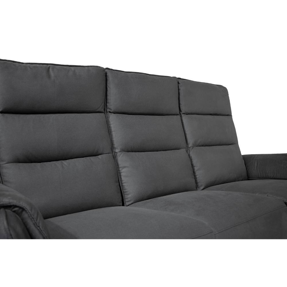 Divano 3 posti Thun 2 recliner elettrici effetto nabuk grigio H109xL187xP98