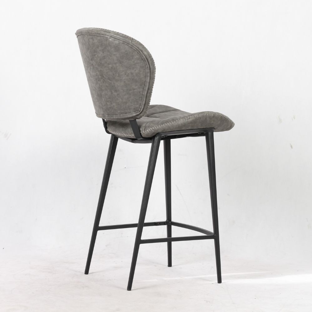 2X Sgabello Elice colore grigio chiaro gambe in metallo colore nero H101xL47.5xP60