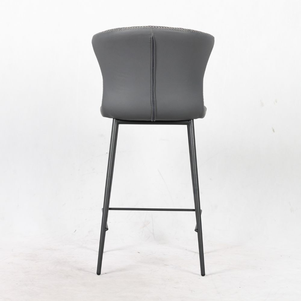 2X Sgabello Core colore antracite con gambe in metallo nero H97xL48xP52.5