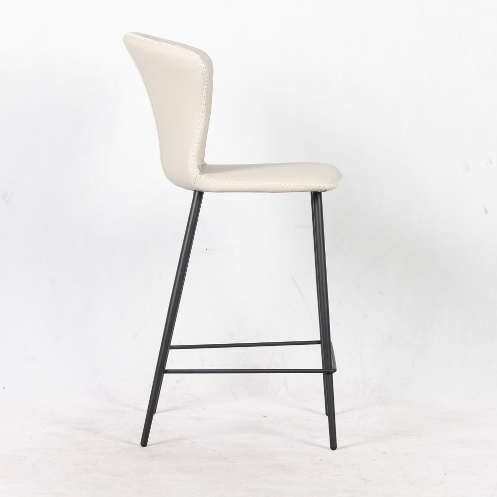 2X Sgabello Core colore beige con gambe in metallo nero H97xL48xP52.5