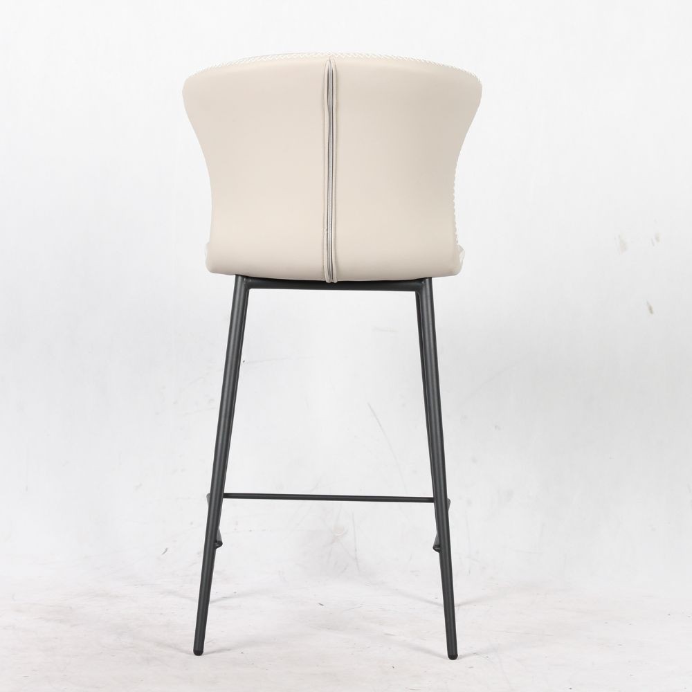 2X Sgabello Core colore beige con gambe in metallo nero H97xL48xP52.5