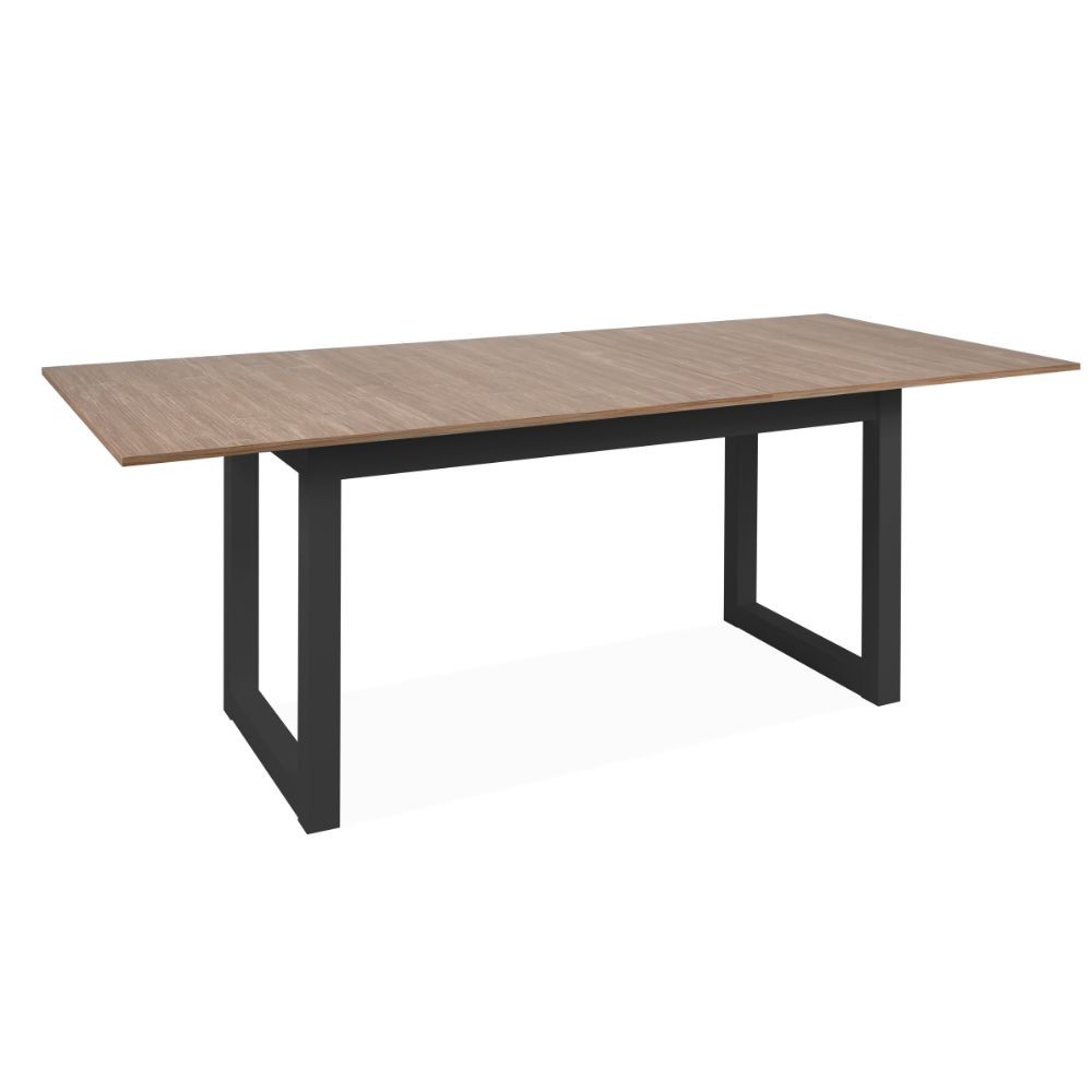 Tavolo allungabile Austin 80A piano colore legno e gambe antracite H75xL160 (+40)xP90