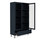 Vetrina Caracas 52A con 2 ante a vetrina e 2 cassetti colore navy blue H183xL100xP40