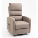 Poltrona alzapersona Lorena un motore in tessuto cappuccino H111xL71xP89