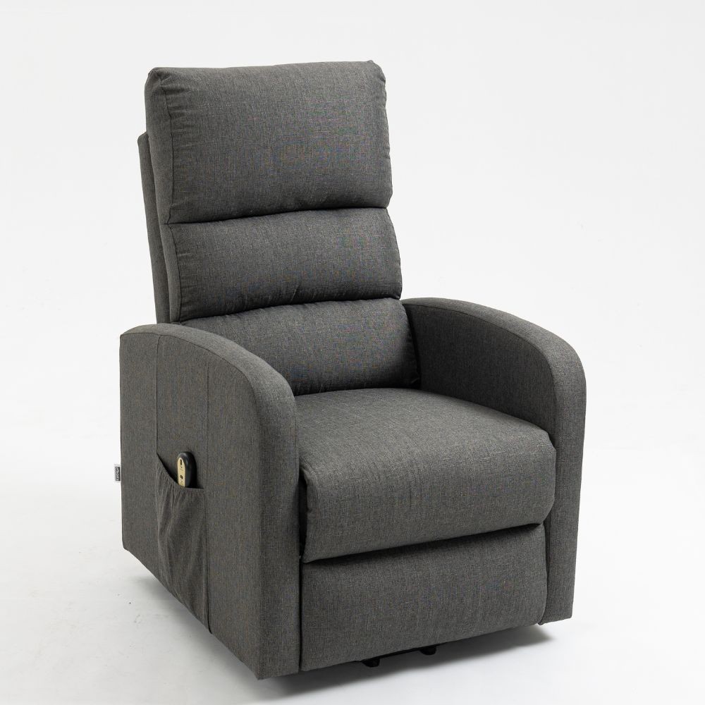 Poltrona alzapersona Lorena un motore in tessuto grigio H111xL71xP89