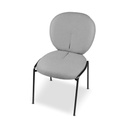 2X Sedia da pranzo Sirio tessuto teddy grigio H94xL53xP39