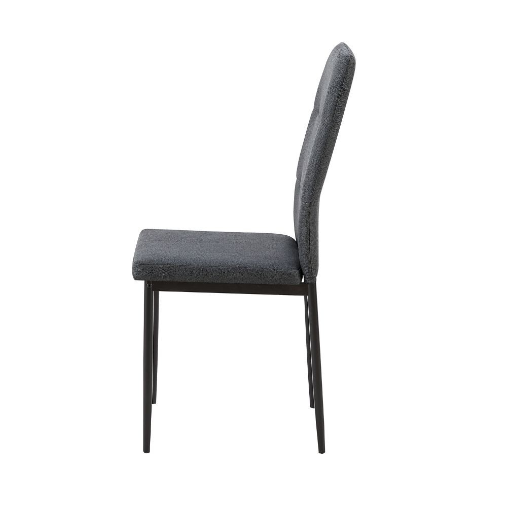 4X Sedia da pranzo Adara in tessuto grigio scuro H89xL63.5xP44