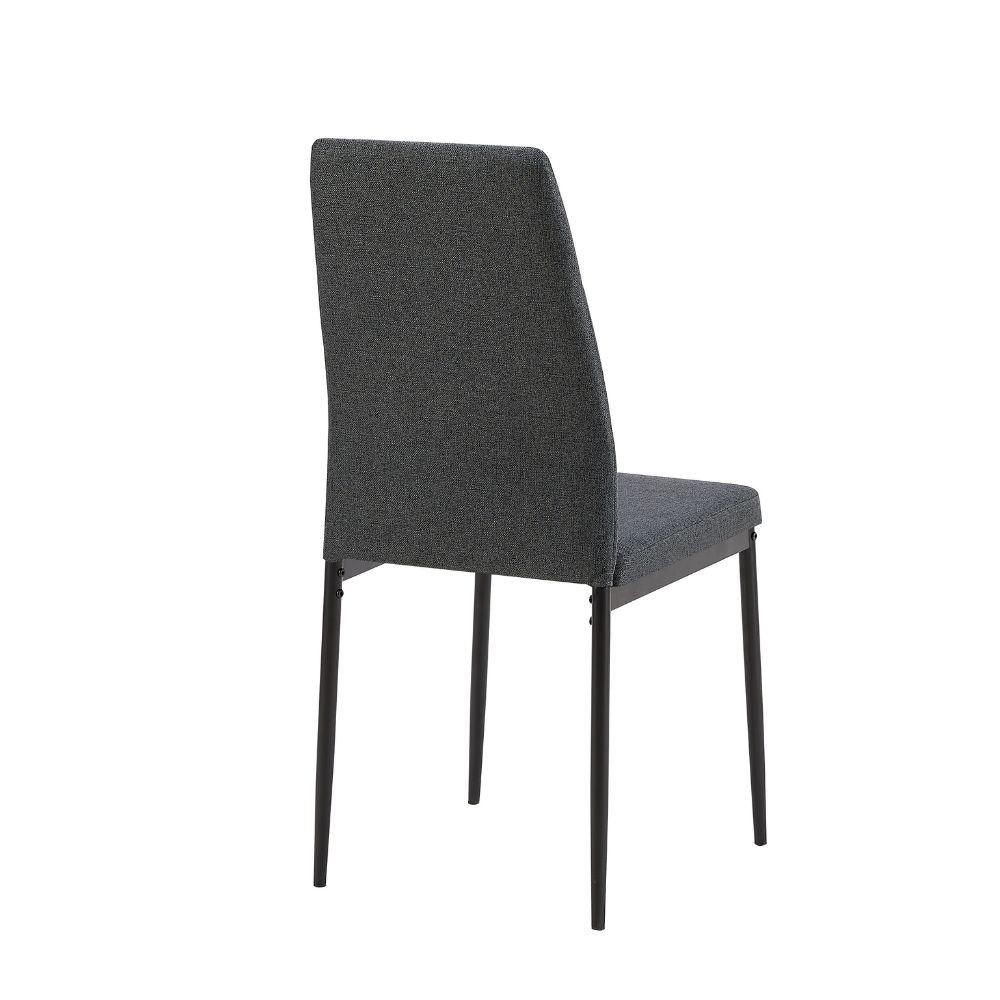 4X Sedia da pranzo Adara in tessuto grigio scuro H89xL63.5xP44