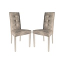 2X Sedia Montecarlo 3 bottoni tessuto tortora H101xL47xP46
