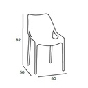 4X Sedia Bilros polipropilene verde oliva H82xL60xP50