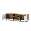 Porta TV Bollo 2 colore rovere e bianco H55.20xL183.40xP40