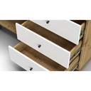 Credenza Bollo 5 con anta e 3 cassetti colore rovere e bianco H75.20xL123.40xP40
