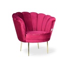 Poltrona Orel in velluto magenta Babyface 17 piedini oro H76xL70xP70