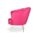 Poltrona Orel in velluto magenta Babyface 17 piedini oro H76xL70xP70