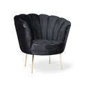 Poltrona Orel in velluto nero Babyface 28 piedini oro H76xL70xP70