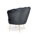 Poltrona Orel in velluto nero Babyface 28 piedini oro H76xL70xP70