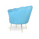 Poltrona Orel in velluto turchese con bordo e piedini oro H76xL70xP70