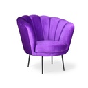 Poltrona Orel in velluto viola Luna 15 piedini neri H76xL70xP70