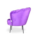Poltrona Orel in velluto viola Luna 15 piedini neri H76xL70xP70