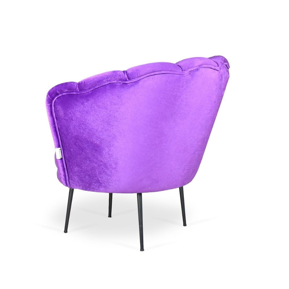Poltrona Orel in velluto viola Luna 15 piedini neri H76xL70xP70