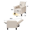 Poltrona Malea recliner 4 punti massaggianti in tessuto beige H97xL69xP87