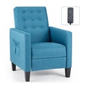 Poltrona Malea recliner 4 punti massaggianti in tessuto blu H97xL69xP87