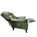 Poltrona Wing recliner 6 punti massaggianti in ecopelle colore verde H106xL91xP86