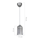 Lampada da soffitto Optical MDL3871 con paralume triangolo in plastica fumè H70xL11