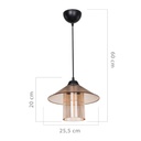 Lampada da soffitto Inka ASZ1464 con paralume in plastica ambrata H60xL25.5