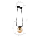 Lampada da soffitto Terena ASZ1422 in metallo nero con 1 portalampada H75xL21