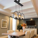 Lampada da soffitto Narissa ASZ1332 in metallo nero con tre portalampada H85xL60