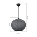 Lampada da soffitto Yumak MDL4745 con paralume in corda antracite H65xL35