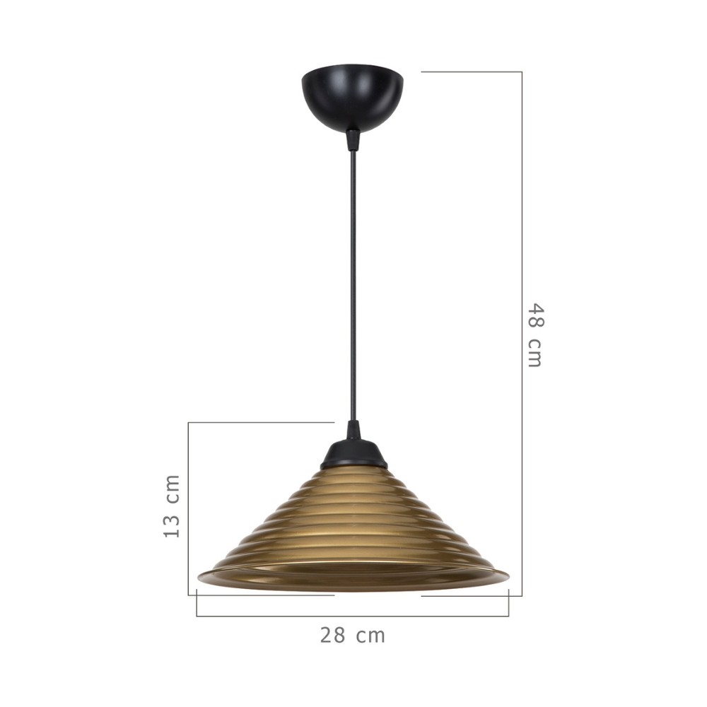 Lampada da soffitto Sava ASZ1619 con paralume in metallo bronzo H48xL28