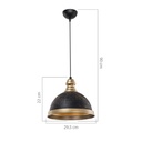 Lampada da soffitto Astek ASZ1637 con paralume in metallo nero H90xL29.5