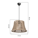 Lampada da soffitto Besta ASZ1745 con paralume in iuta H60xL31