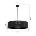 Lampada da soffitto Roya ASZ1749 in carta intrecciata rustica colore nero H66xL55