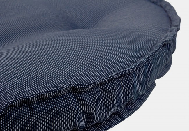4x Cuscino tondo D.40 x 4h in denim blu