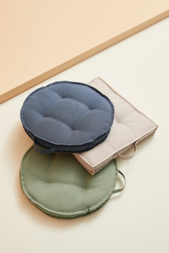 4x Cuscino quad beige 40x40x4 cm per esterno