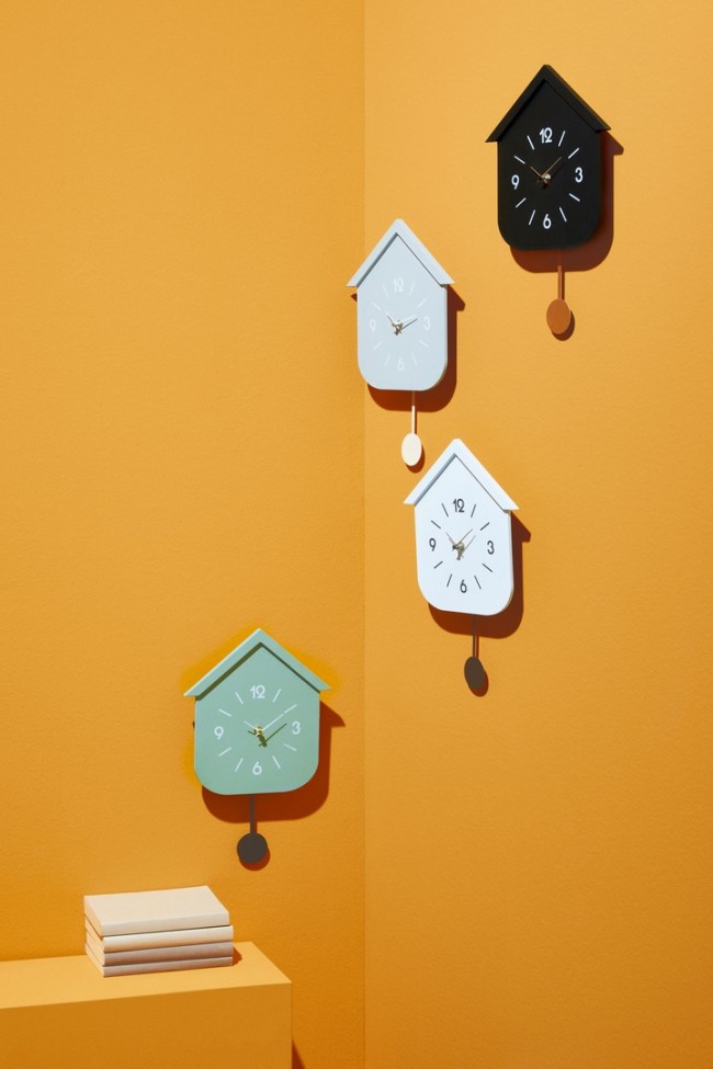 4x Orologio da parete in legno 24x5,5x37,5h
