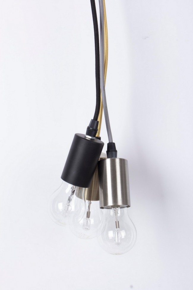 4x Lampadario 3 luci 15x15x120h metallo