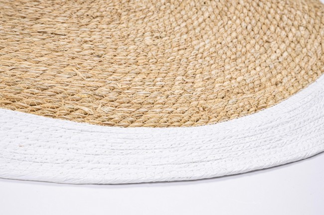 2x Tappeto naturale bianco D.120 cm