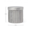 4x Pouf in velluto grigio 38a x 38b x 38h
