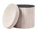 4x Pouf in velluto beige 38x38x38h