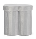 4x Pouf grigio in velluto 40x40x40