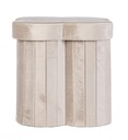 4x Pouf beige 40x40x40 in velluto
